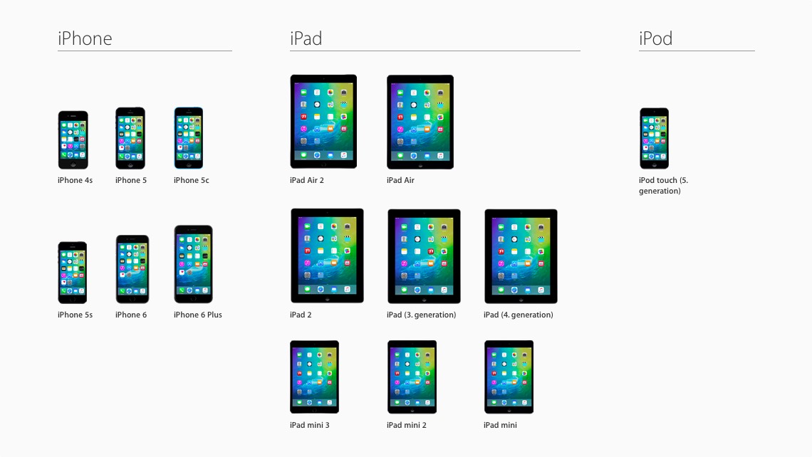 iOS 9 enheder